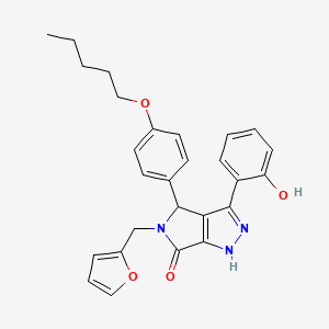 molecular formula C27H27N3O4 B11412565 5-(furan-2-ylmethyl)-3-(2-hydroxyphenyl)-4-[4-(pentyloxy)phenyl]-4,5-dihydropyrrolo[3,4-c]pyrazol-6(1H)-one 