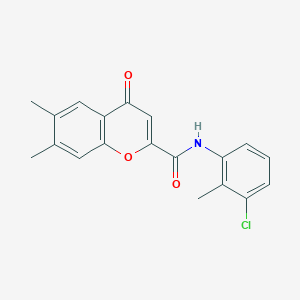 molecular formula C19H16ClNO3 B11412569 N-(3-chloro-2-methylphenyl)-6,7-dimethyl-4-oxo-4H-chromene-2-carboxamide 