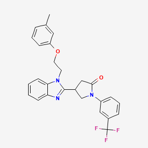 4-{1-[2-(3-methylphenoxy)ethyl]-1H-benzimidazol-2-yl}-1-[3-(trifluoromethyl)phenyl]pyrrolidin-2-one