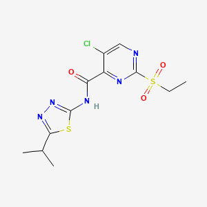 5-chloro-2-(ethylsulfonyl)-N-[5-(propan-2-yl)-1,3,4-thiadiazol-2-yl]pyrimidine-4-carboxamide