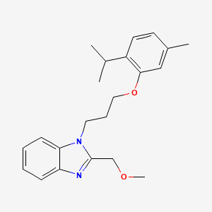 molecular formula C22H28N2O2 B11412637 2-(methoxymethyl)-1-{3-[5-methyl-2-(propan-2-yl)phenoxy]propyl}-1H-benzimidazole 