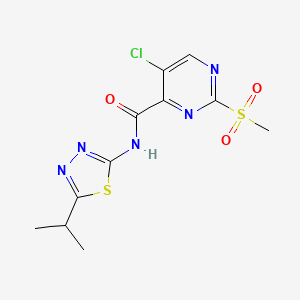 5-chloro-2-(methylsulfonyl)-N-[5-(propan-2-yl)-1,3,4-thiadiazol-2-yl]pyrimidine-4-carboxamide