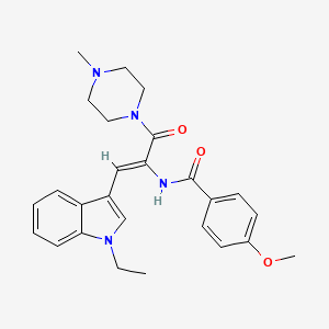 molecular formula C26H30N4O3 B11412657 N-[(1Z)-1-(1-ethyl-1H-indol-3-yl)-3-(4-methylpiperazin-1-yl)-3-oxoprop-1-en-2-yl]-4-methoxybenzamide 