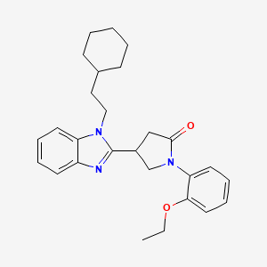 molecular formula C27H33N3O2 B11412672 4-[1-(2-cyclohexylethyl)-1H-benzimidazol-2-yl]-1-(2-ethoxyphenyl)pyrrolidin-2-one 