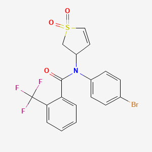 N-(4-bromophenyl)-N-(1,1-dioxido-2,3-dihydrothiophen-3-yl)-2-(trifluoromethyl)benzamide