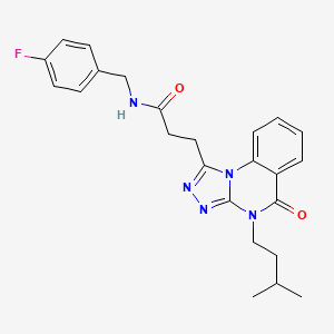 N-[(4-Fluorophenyl)methyl]-3-[4-(3-methylbutyl)-5-oxo-4H,5H-[1,2,4]triazolo[4,3-A]quinazolin-1-YL]propanamide