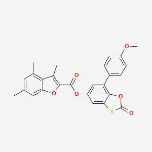 7-(4-Methoxyphenyl)-2-oxo-1,3-benzoxathiol-5-yl 3,4,6-trimethyl-1-benzofuran-2-carboxylate