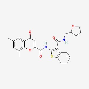 6,8-dimethyl-4-oxo-N-{3-[(tetrahydrofuran-2-ylmethyl)carbamoyl]-4,5,6,7-tetrahydro-1-benzothiophen-2-yl}-4H-chromene-2-carboxamide