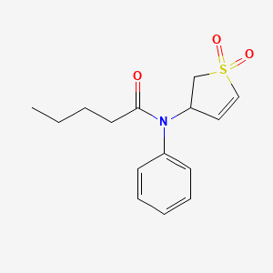 molecular formula C15H19NO3S B11412714 N-(1,1-dioxido-2,3-dihydrothiophen-3-yl)-N-phenylpentanamide 