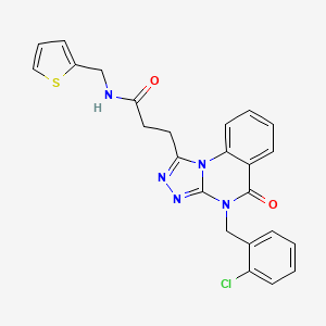 3-{4-[(2-chlorophenyl)methyl]-5-oxo-4H,5H-[1,2,4]triazolo[4,3-a]quinazolin-1-yl}-N-[(thiophen-2-yl)methyl]propanamide