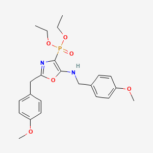 molecular formula C23H29N2O6P B11412726 Diethyl {2-(4-methoxybenzyl)-5-[(4-methoxybenzyl)amino]-1,3-oxazol-4-yl}phosphonate 