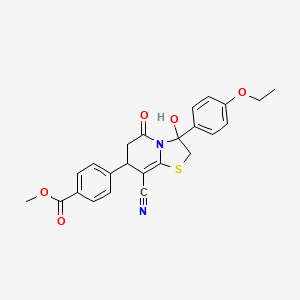 methyl 4-[8-cyano-3-(4-ethoxyphenyl)-3-hydroxy-5-oxo-2,3,6,7-tetrahydro-5H-[1,3]thiazolo[3,2-a]pyridin-7-yl]benzoate