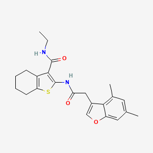 molecular formula C23H26N2O3S B11412777 2-{[(4,6-dimethyl-1-benzofuran-3-yl)acetyl]amino}-N-ethyl-4,5,6,7-tetrahydro-1-benzothiophene-3-carboxamide 