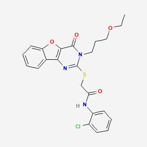 N-(2-chlorophenyl)-2-{[3-(3-ethoxypropyl)-4-oxo-3,4-dihydro[1]benzofuro[3,2-d]pyrimidin-2-yl]sulfanyl}acetamide