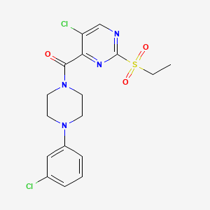 [5-Chloro-2-(ethylsulfonyl)pyrimidin-4-yl][4-(3-chlorophenyl)piperazin-1-yl]methanone