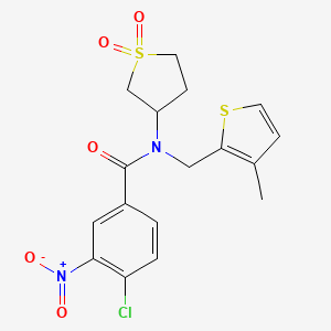 4-chloro-N-(1,1-dioxidotetrahydrothiophen-3-yl)-N-[(3-methylthiophen-2-yl)methyl]-3-nitrobenzamide