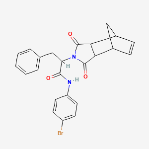 molecular formula C24H21BrN2O3 B11412814 N-(4-bromophenyl)-2-(1,3-dioxo-1,3,3a,4,7,7a-hexahydro-2H-4,7-methanoisoindol-2-yl)-3-phenylpropanamide 