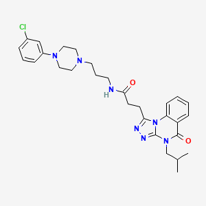 N-{3-[4-(3-chlorophenyl)piperazin-1-yl]propyl}-3-[4-(2-methylpropyl)-5-oxo-4H,5H-[1,2,4]triazolo[4,3-a]quinazolin-1-yl]propanamide