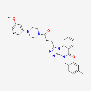 molecular formula C31H32N6O3 B11412821 1-{3-[4-(3-methoxyphenyl)piperazin-1-yl]-3-oxopropyl}-4-[(4-methylphenyl)methyl]-4H,5H-[1,2,4]triazolo[4,3-a]quinazolin-5-one 