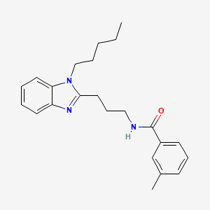 molecular formula C23H29N3O B11412828 3-methyl-N-[3-(1-pentyl-1H-benzimidazol-2-yl)propyl]benzamide 