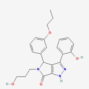 molecular formula C23H25N3O4 B11412842 3-(2-hydroxyphenyl)-5-(3-hydroxypropyl)-4-(3-propoxyphenyl)-4,5-dihydropyrrolo[3,4-c]pyrazol-6(1H)-one 