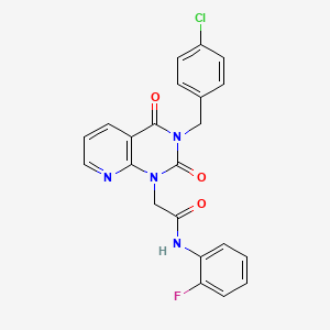 2-{3-[(4-chlorophenyl)methyl]-2,4-dioxo-1H,2H,3H,4H-pyrido[2,3-d]pyrimidin-1-yl}-N-(2-fluorophenyl)acetamide