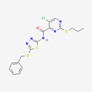 N-[5-(benzylsulfanyl)-1,3,4-thiadiazol-2-yl]-5-chloro-2-(propylsulfanyl)pyrimidine-4-carboxamide