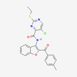 5-chloro-2-(ethylsulfanyl)-N-{2-[(4-methylphenyl)carbonyl]-1-benzofuran-3-yl}pyrimidine-4-carboxamide