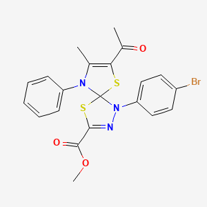 Methyl 7-acetyl-1-(4-bromophenyl)-8-methyl-9-phenyl-4,6-dithia-1,2,9-triazaspiro[4.4]nona-2,7-diene-3-carboxylate