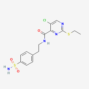 5-chloro-2-(ethylsulfanyl)-N-[2-(4-sulfamoylphenyl)ethyl]pyrimidine-4-carboxamide