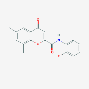 molecular formula C19H17NO4 B11412978 N-(2-methoxyphenyl)-6,8-dimethyl-4-oxo-4H-chromene-2-carboxamide 