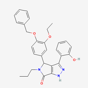 molecular formula C29H29N3O4 B11412989 4-[4-(benzyloxy)-3-ethoxyphenyl]-3-(2-hydroxyphenyl)-5-propyl-4,5-dihydropyrrolo[3,4-c]pyrazol-6(1H)-one 