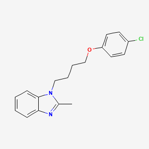 molecular formula C18H19ClN2O B11412994 1-[4-(4-chlorophenoxy)butyl]-2-methyl-1H-benzimidazole 