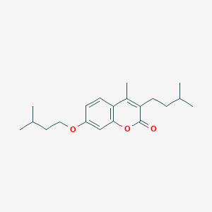 4-methyl-7-(3-methylbutoxy)-3-(3-methylbutyl)-2H-chromen-2-one