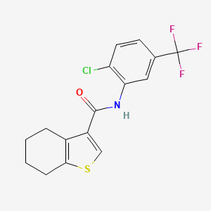 molecular formula C16H13ClF3NOS B11413012 N-[2-chloro-5-(trifluoromethyl)phenyl]-4,5,6,7-tetrahydro-1-benzothiophene-3-carboxamide 