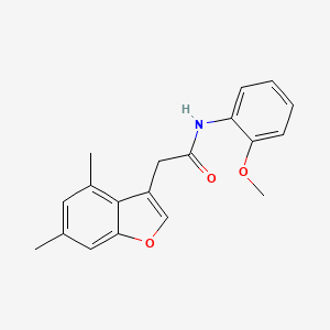 molecular formula C19H19NO3 B11413020 2-(4,6-dimethyl-1-benzofuran-3-yl)-N-(2-methoxyphenyl)acetamide 