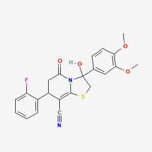 3-(3,4-dimethoxyphenyl)-7-(2-fluorophenyl)-3-hydroxy-5-oxo-2,3,6,7-tetrahydro-5H-[1,3]thiazolo[3,2-a]pyridine-8-carbonitrile