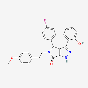 molecular formula C26H22FN3O3 B11413039 4-(4-fluorophenyl)-3-(2-hydroxyphenyl)-5-[2-(4-methoxyphenyl)ethyl]-4,5-dihydropyrrolo[3,4-c]pyrazol-6(2H)-one 