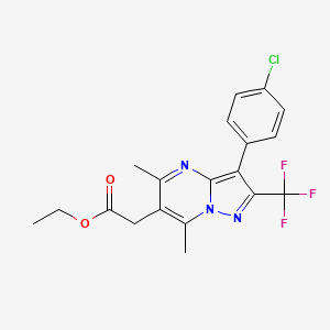 Ethyl [3-(4-chlorophenyl)-5,7-dimethyl-2-(trifluoromethyl)pyrazolo[1,5-a]pyrimidin-6-yl]acetate