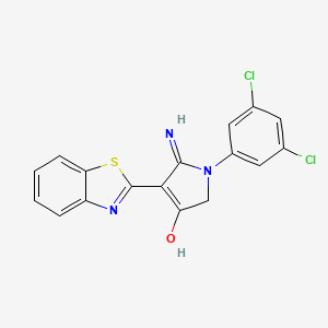 molecular formula C17H11Cl2N3OS B11413054 5-Amino-4-(1,3-benzothiazol-2-YL)-1-(3,5-dichlorophenyl)-2,3-dihydro-1H-pyrrol-3-one 