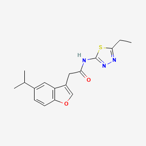 molecular formula C17H19N3O2S B11413058 N-(5-ethyl-1,3,4-thiadiazol-2-yl)-2-[5-(propan-2-yl)-1-benzofuran-3-yl]acetamide 