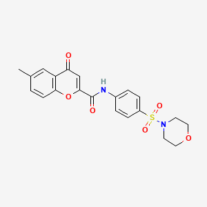 molecular formula C21H20N2O6S B11413091 6-methyl-N-[4-(morpholin-4-ylsulfonyl)phenyl]-4-oxo-4H-chromene-2-carboxamide 