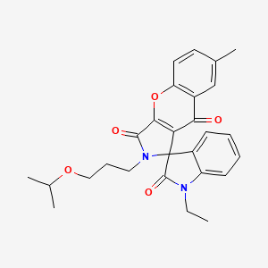 1'-ethyl-7-methyl-2-[3-(propan-2-yloxy)propyl]-2H-spiro[chromeno[2,3-c]pyrrole-1,3'-indole]-2',3,9(1'H)-trione