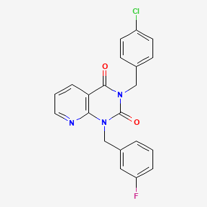 molecular formula C21H15ClFN3O2 B11413109 3-[(4-chlorophenyl)methyl]-1-[(3-fluorophenyl)methyl]-1H,2H,3H,4H-pyrido[2,3-d]pyrimidine-2,4-dione 