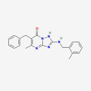 molecular formula C21H21N5O B11413115 6-benzyl-5-methyl-2-[(2-methylbenzyl)amino][1,2,4]triazolo[1,5-a]pyrimidin-7(4H)-one 