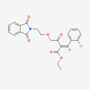 B1141314 ethyl (2E)-2-[(2-chlorophenyl)methylidene]-4-[2-(1,3-dioxoisoindol-2-yl)ethoxy]-3-oxobutanoate CAS No. 400024-08-0