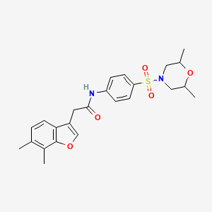 molecular formula C24H28N2O5S B11413143 2-(6,7-dimethyl-1-benzofuran-3-yl)-N-{4-[(2,6-dimethylmorpholin-4-yl)sulfonyl]phenyl}acetamide 