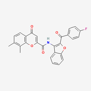 molecular formula C27H18FNO5 B11413147 N-[2-(4-fluorobenzoyl)-1-benzofuran-3-yl]-7,8-dimethyl-4-oxo-4H-chromene-2-carboxamide 