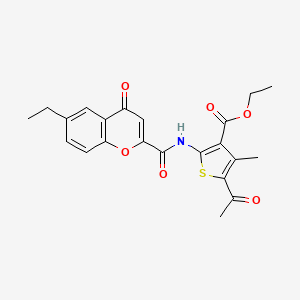 ethyl 5-acetyl-2-{[(6-ethyl-4-oxo-4H-chromen-2-yl)carbonyl]amino}-4-methylthiophene-3-carboxylate