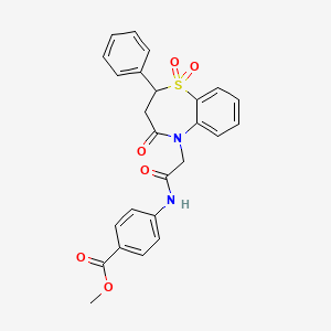 methyl 4-{[(1,1-dioxido-4-oxo-2-phenyl-3,4-dihydro-1,5-benzothiazepin-5(2H)-yl)acetyl]amino}benzoate